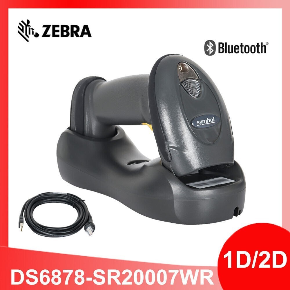 Symbol DS6878-SR20007WR Wireless Bluetooth 2D USB Barcode Scanner with Cradle