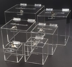 T’z Tagz Clear Acrylic Locking Donation, Ballot, Suggestion, Charity Box Display