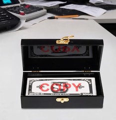 2 Pcs Acrylic Lockable Cash Box Cash Organizer Money Holder Single Row Currency
