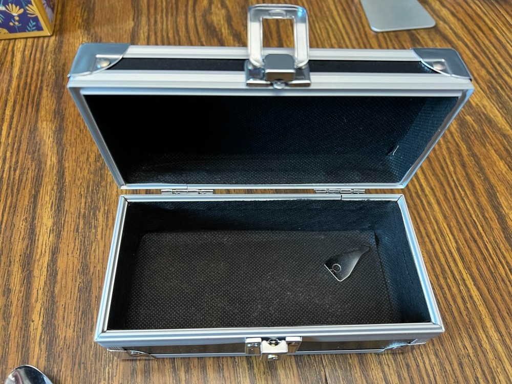 Lockable Cash Box With Key Aluminum Money Storage Box Currency Tray Organizer