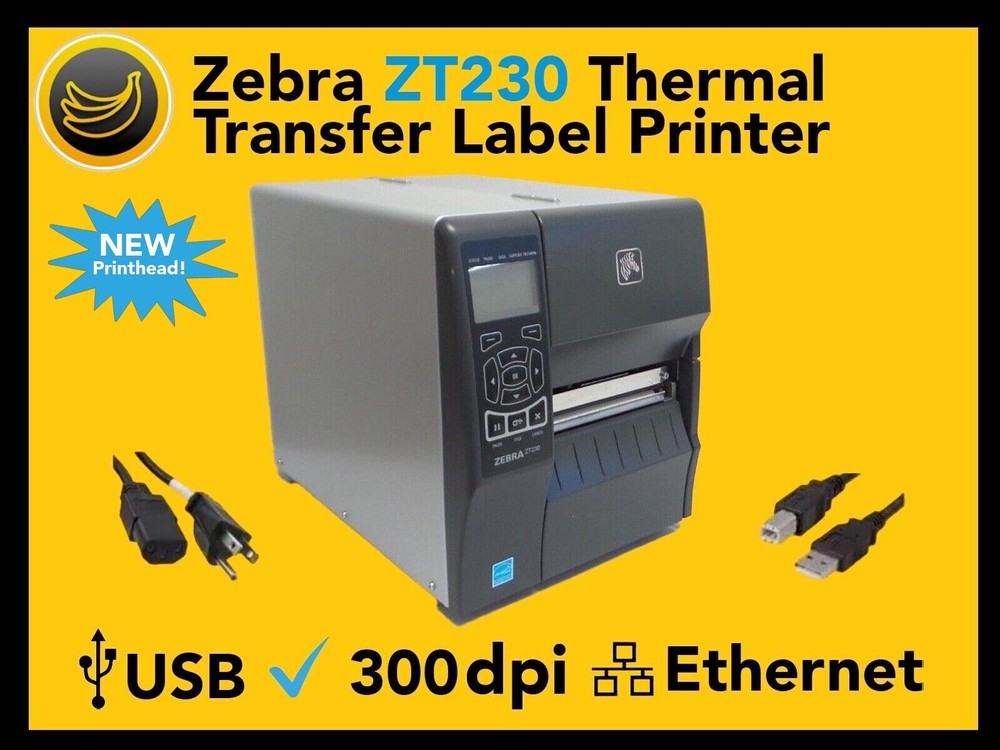 Zebra ZT230 Thermal Transfer Label Printer 300dpi, USB, Ethernet, USA Seller!🔥⭐