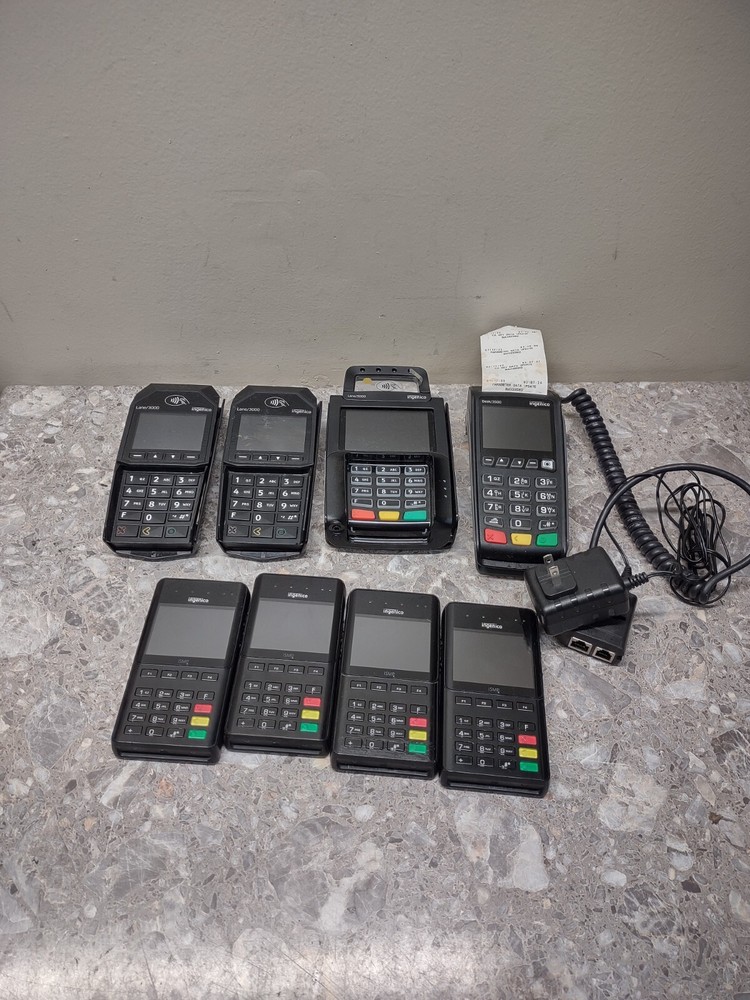 INGENICO Lane 5000-3000-3500-ISMP4 Payment Processing Terminal LOT OF 8