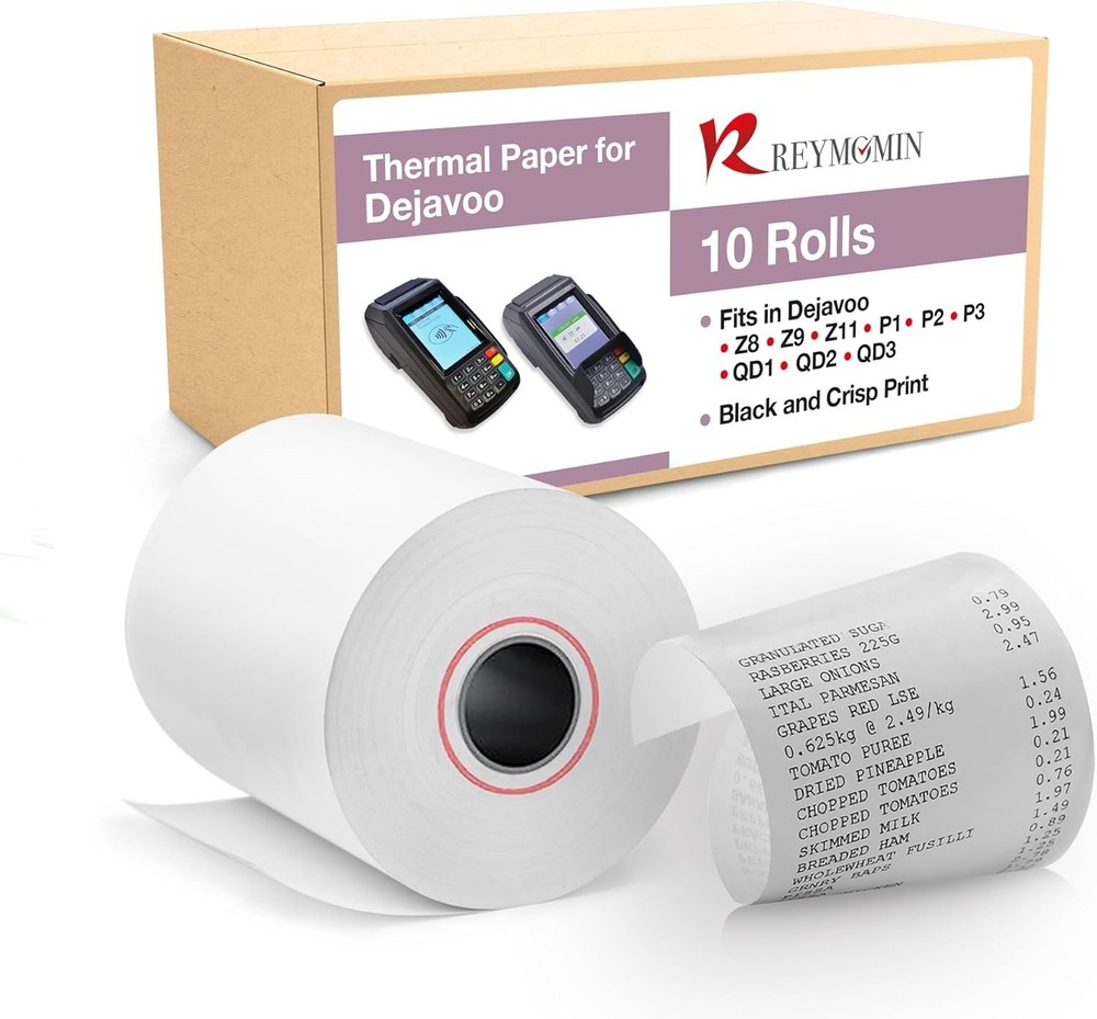 Thermal Paper Rolls for Dejavoo Z8, Z9, Z11, P1, P3, P8, QD1, QD2, QD4, QD5