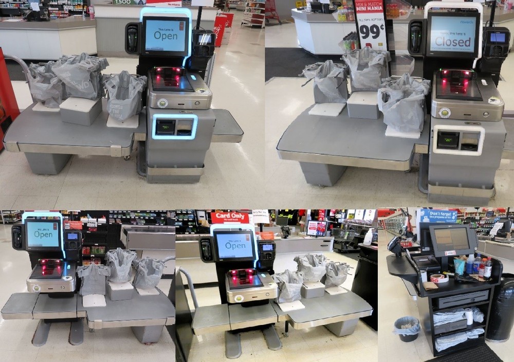 Lot of 4 – Toshiba Self Checkout System 7 6800-110 & SCO Manager Cashier Stand