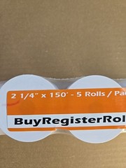 (Pack of 5 Rolls) 2 1/4 X 150 Ft, White, Adding Machine Tape Paper Rolls, 50 GSM