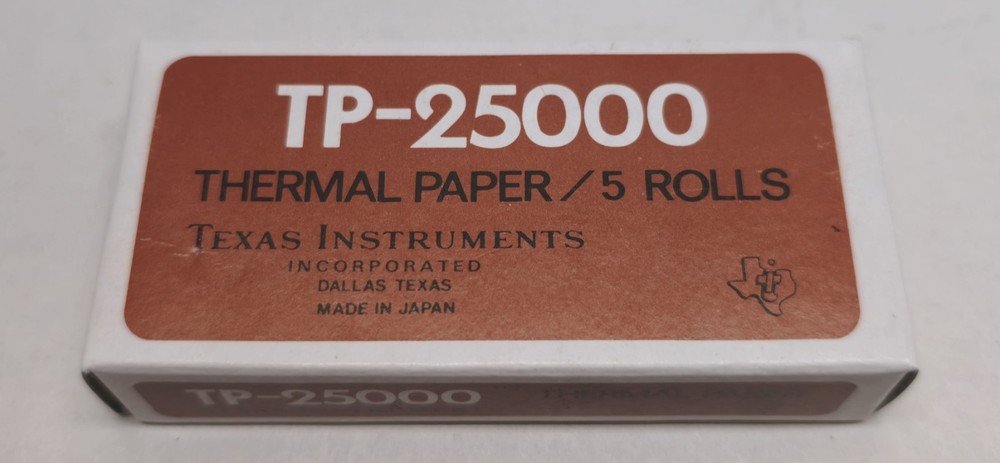 Vintage Texas Instruments TP-25000 Thermal Paper Rolls Made In Taiwan New 5 Roll