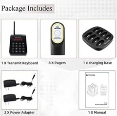 Retekess TD184 Restaurant Pager System Pagers for Restaurants1000M Long Dista…