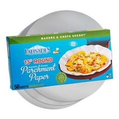 Reusable Non Stick Baking Paper Sheets Palisades 13″ Precut Parchment, 50/2pk
