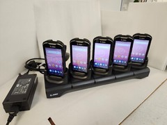 ✅LOT OF 5 Zebra TC56 2D Android Scanners +Cradle +New Cases & Handles!🔥⭐