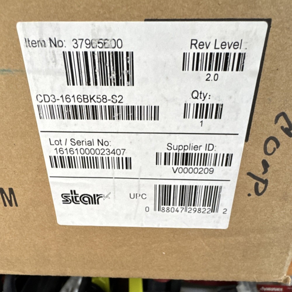 Star Micronics CD3-1616BK58-S2 Cash Drawer MPN 37965200