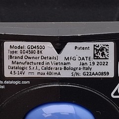 Datalogic GD4590-BK Gryphon Barcode Scanner, RS-232, 4.5-14VDC, 7.5mils Max