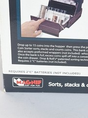 Magnif Drop And Roll Motorized Coin Sorter Battery Plastic Made In USA READ