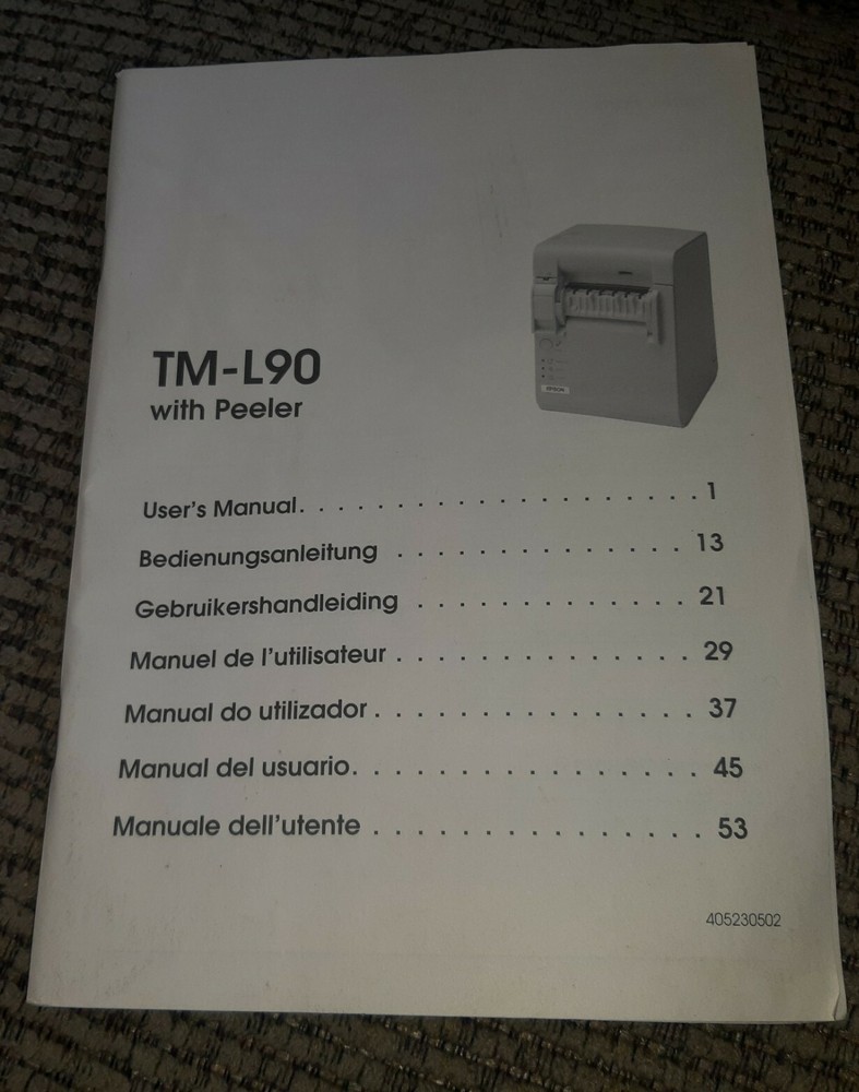 USER MANUAL BOOK ORIGINAL vtg EPSON TM-L90 669 POS USB Thermal Receipt Printer