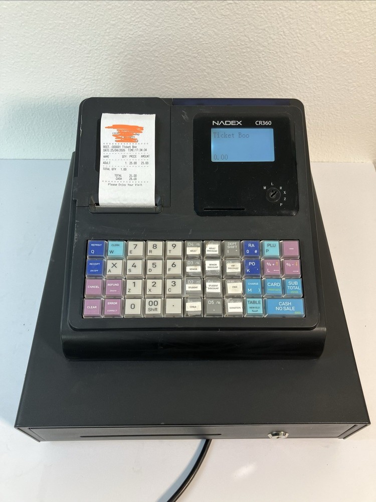 Nadex CR360 Cash Register, 4700 Lookups 50 Dept, Clerks – NO KEYS