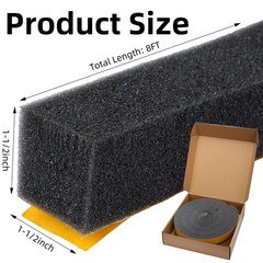 Innconee 2 Rolls 1-1/2 Inch W x 1.5 inch x x 8 ft, Black