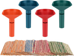 Coin Sorter with Coin Wrappers All Coins, 4 Coin Sorter Tubes Plastic 150Pcs