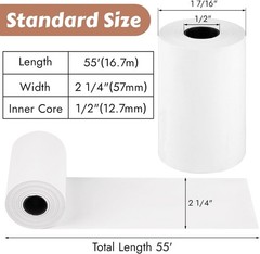 Thermal Paper Receipt Roll 2 1/4″ x 55′, 8 Rolls