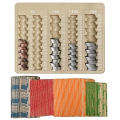 1PCS Brown Coin Counter Tray-Coin Sorter Tray with 150 Assort Coin Wrappers I…