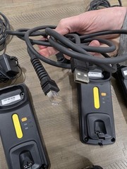 (3) Datalogic 7000BT Scanners With Base Stations/AC Power Cord/Ethernet USB