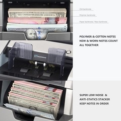 NUCOUN VC-7S Silver Bank Grade Money Counter Machine Mixed Denomination Value…