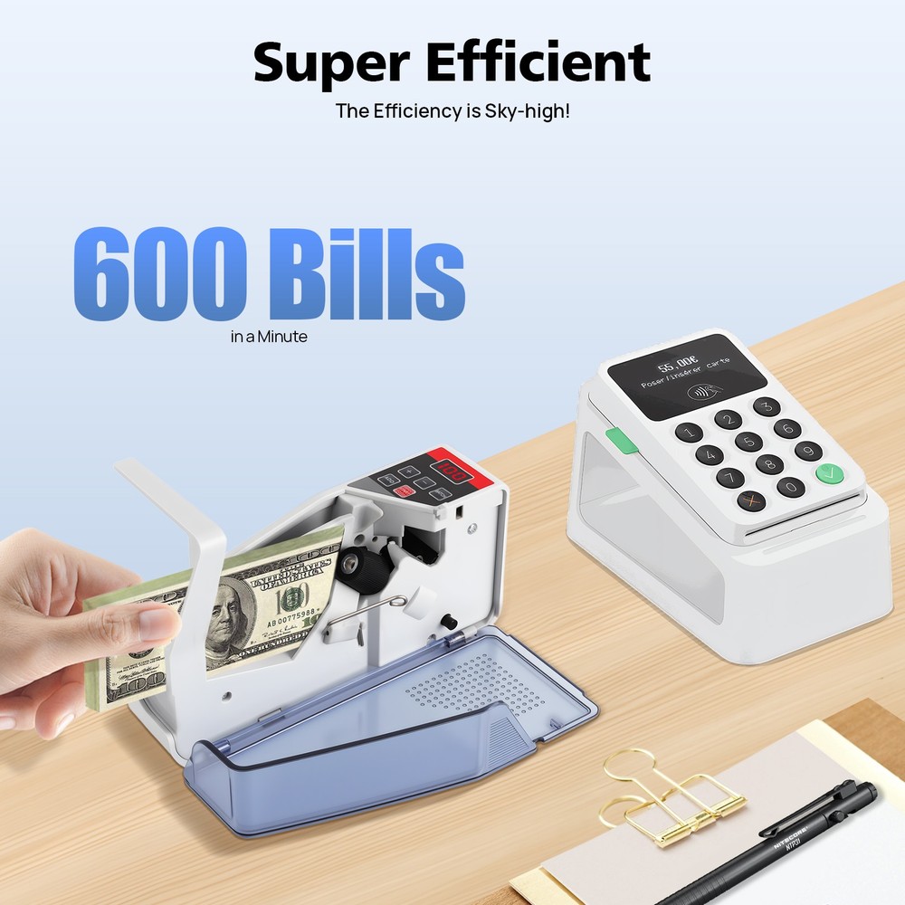 Portable V40 Handy Bill Cash Money Count Machine Mini Banknote Currency Counter