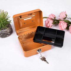 Secure Mini Cash Box with Key Lock and Money Tray for Gamblers – 4.9×3.7×2.4