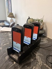 Lot of 3 Toast Go 2 Handheld POS Tablets TG200 with DTC200 Charging Dock
