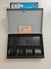 MMF Industries Steel Low Profile Cash Box with Security Lock 2 Keys