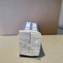 Box of 20 $100 Currency Straps/Bands, (1000 Ct/Unit), Self-Adhesive, Blue