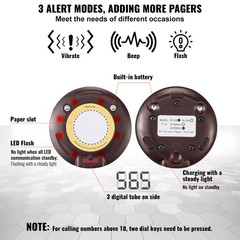 VEVOR 20+1 Pagers Restaurant Pager System Wireless Food Service 24h Standby Time