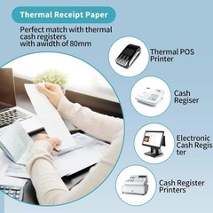 Clear 32 Rolls Thermal Receipt Paper 3-1/8 x 230ft
