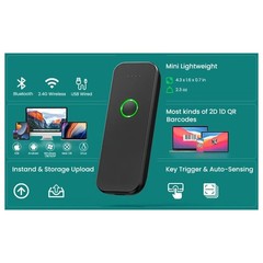 Mini Wireless 2D 1D QR Code Reader Handheld Barcode Scanner Bluetooth