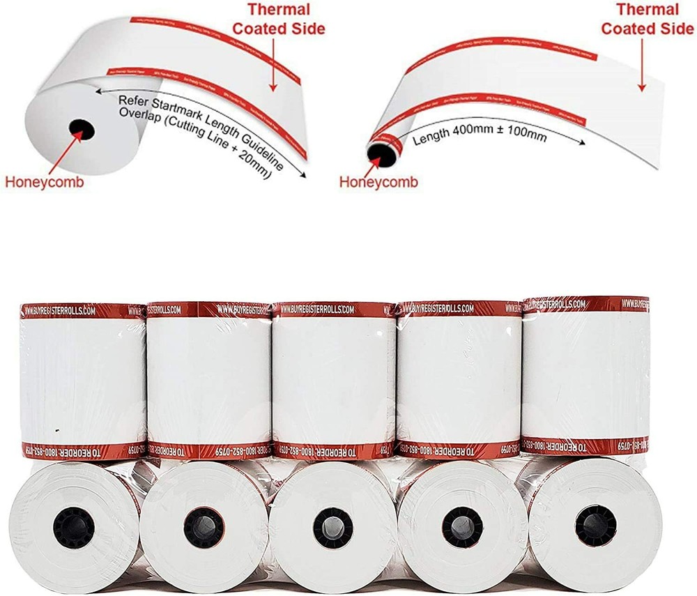 3-1/8″ X 230′ THERMAL RECIPET PAPER 50 ROLLS POS PAPER 50 GSM PAPERTHICKNESS