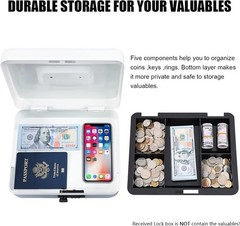 Large Cash Box with Combination Lock,Safe Metal Box for Money, Storage Lock B…