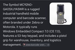 Zebra Motorola Symbol Barcode Scanner MC92N0-GA0SXJYA5WR Windows CE 7.0 (X10)