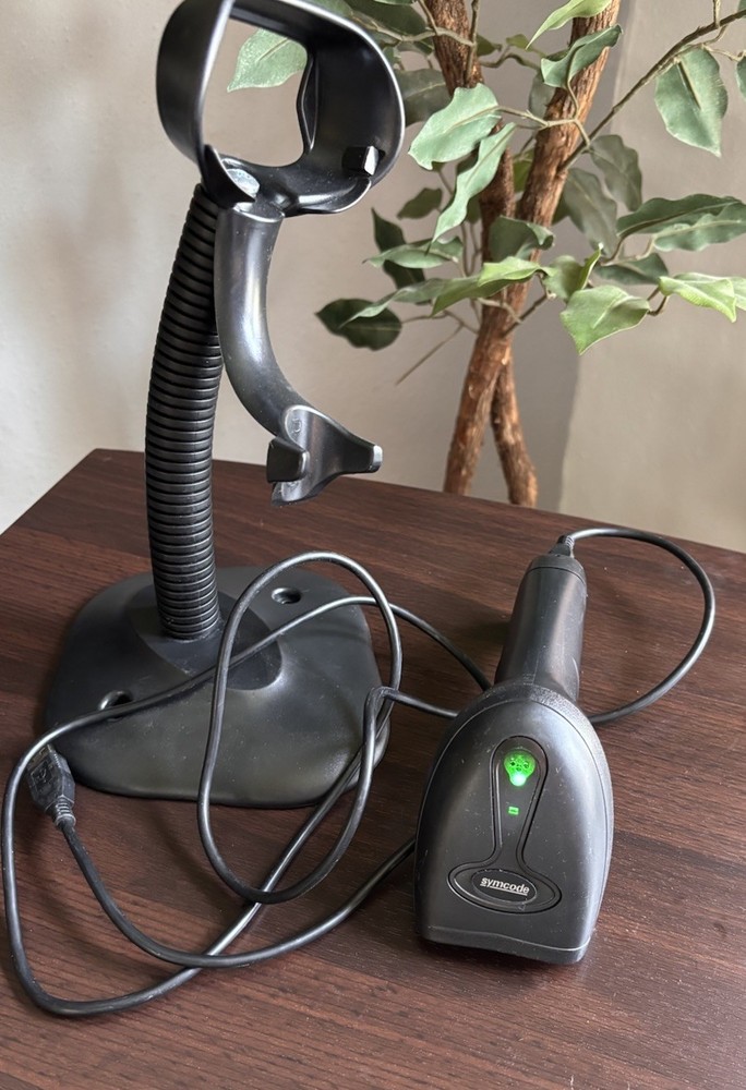 Wireless Bluetooth Barcode Scanner with Stand USB Plug and Play for Retail Use