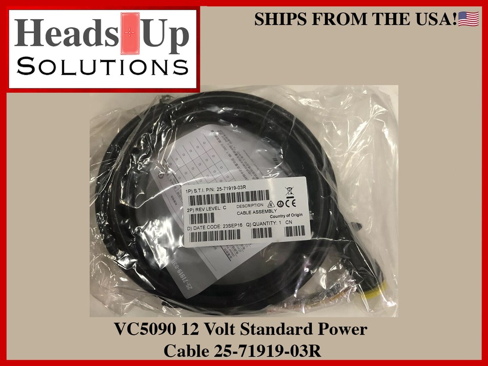 Perfect Motorola Symbol VC5090 12 Volt Standard Power Cable 25-71919-03R