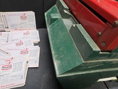 Texaco Credit Card Imprinter Farrington Machine w Papers Gas Oil POS Station USA