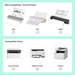 US Letter Thermal Printer Paper 8.5×11 Inch 200 Sheets Fits MT800/M08F Folded