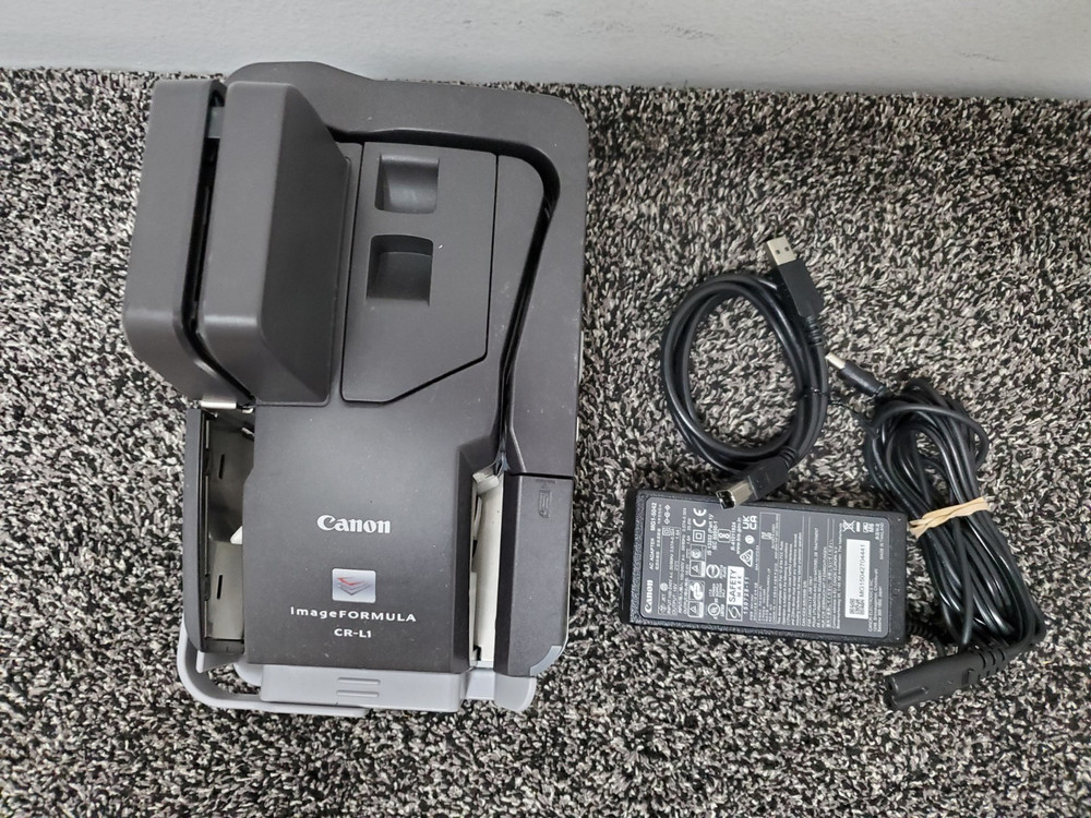 CANON ImageFormula CR-L1 Sheetfed Check Scanner Scanning Unit W/Power Adapter
