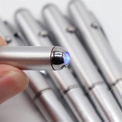 Silver Money Checker Pen Marker Fake Bill Detector Pens for W/UV LED Light Ea…