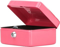 Compact Locking Box with Key Control – Small Pink Cash Box for Secure Keeping