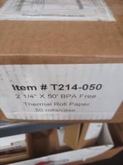 2 1/4″ x 50′ BPA Free Thermal Credit Card Paper Rolls- 50 rolls/case T214-050