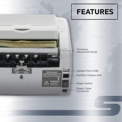SILVER By AccuBANKER S1070 Bill Counter & 4-Point Counterfeit Detector w/Battery
