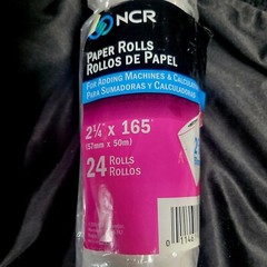 NEW OPEN BOX LOT OF 6 NCR Adding Machine & Calculator Paper Rolls 2 1/4″ x 165′