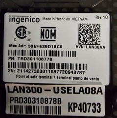 Ingenico Lane/3000 USB Credit Card Reader Point of Sale POS Terminal