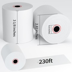 3-1/8 x 230ft Thermal Receipt Paper Rolls Cash Register Paper Rolls Thermal P…