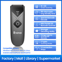 Eyoyo 2D Barcode Scanner Book Library Warehouse Phone Inventory QR Code Reader
