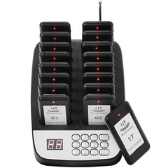 VEVOR Restaurant Wireless Guest Paging System 16 Beepers Queuing Calling Pagers