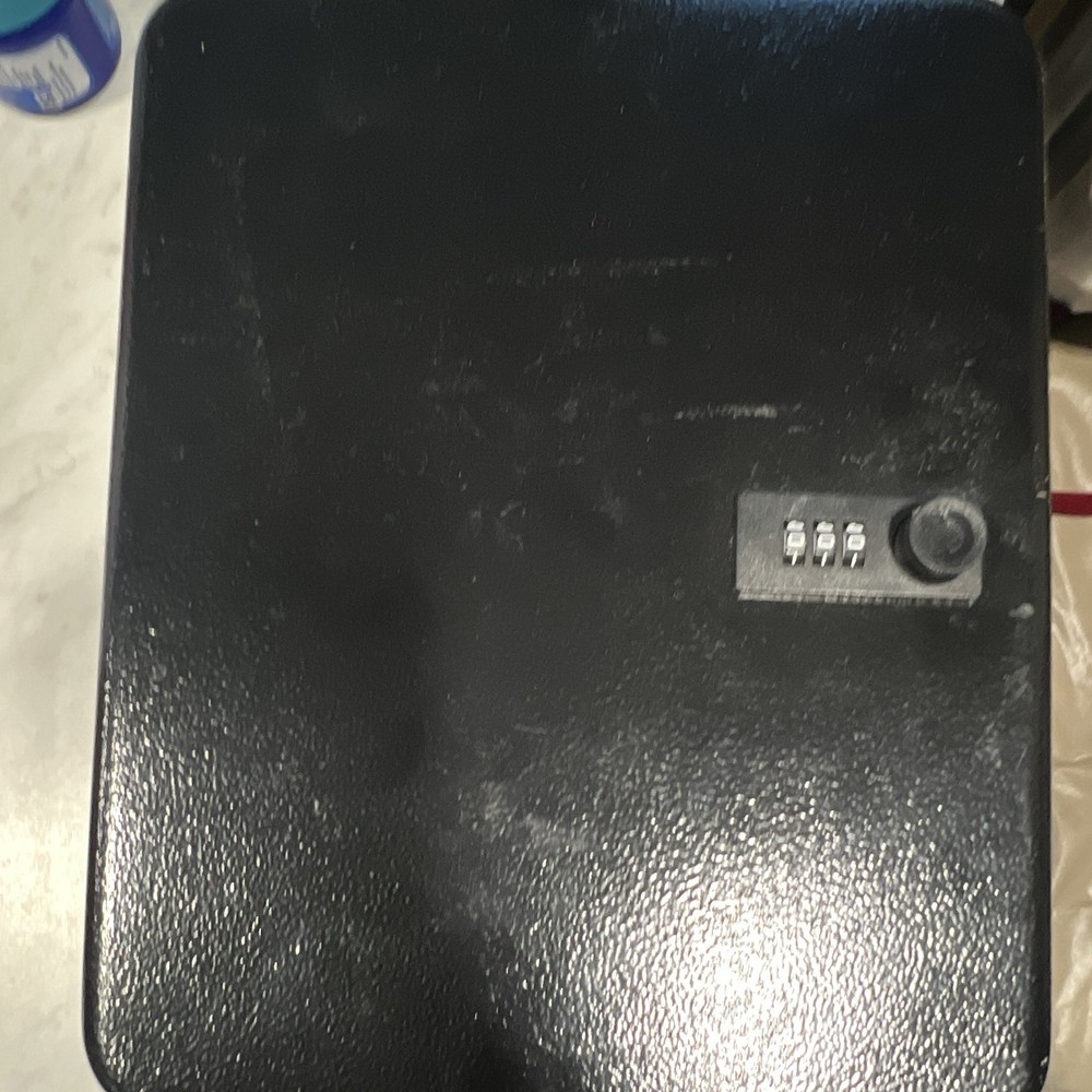 Black Metal Cash Box w/ Combination Lock & Removable Cash Tray